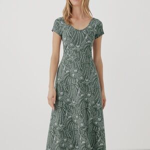 Pact Women's Vintage Garden Floral Fit & Flare Crossback Maxi Dress Small